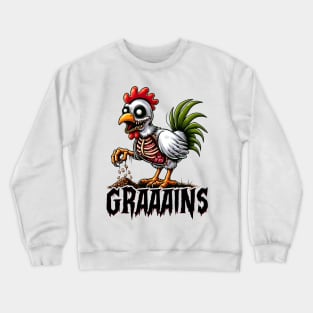 Undead Zombie Chicken Grains Crewneck Sweatshirt